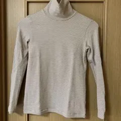 無印良品ボーダータートルネック 長袖トップスMサイズレディース中古