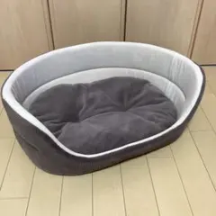 カインズ　犬猫兼用 丸型ベッド Lサイズ ストライプモカのサムネイル