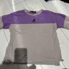 KANGOL KIDS バイカラー Tシャツ パープル ベージュ 155のサムネイル