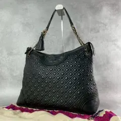 ✨美品✨トリーバーチ　フレミング　キルティング　レザー　トートバッグ　ブラック