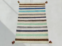 89×63cm ギャッベ 手織り 民族ギャッベ 玄関マット アクセントラグ