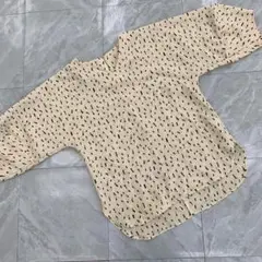 LAUTREAMONT ブラウス ドット柄 ベージュ 長袖 ゆったり シフォン