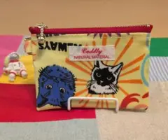 ハンドメイド 猫柄ミニポーチ 81