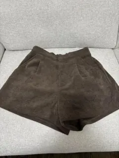 ブラウン コーデュロイ ショートパンツ
