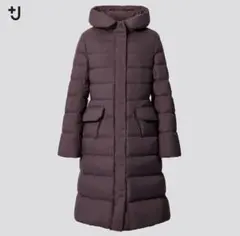 ユニクロ +J ウルトラライトダウンフーデットコート パープル S