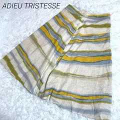 ADIEU TRISTESSEストライプデザイン Aラインスカート　ボタン