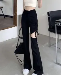 SHEIN│カットアウト│ドローストリング│フレアレッグパンツのサムネイル