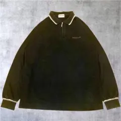 00's Vintage 長袖ポロシャツ ワッフル ブラック アーカイブ Y2Kのサムネイル