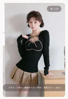 チェックワンピースニット