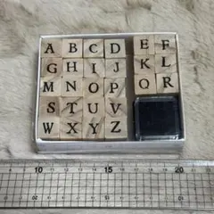 新品未開封 木製アルファベットスタンプセット26個