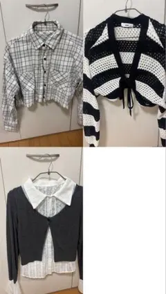 長袖トップス3点 まとめ売り y2k 韓国