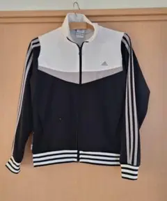adidas ジップアップジャケット 黒/白