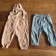 サロペット　UNIQLOフリースレギンスパンツ