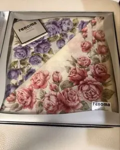 新品未使用 renoma レノマ ハンカチ ローズ 薔薇柄 箱付きのサムネイル
