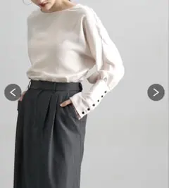 袖ロングカフスブラウス（トールサイズ）LTT muguet blancのサムネイル