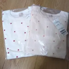 新品未使用　petit mainプティマイン ハートプリント長袖Tシャツ130