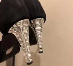 パンプス　ビジュー　MERCURYDUO マーキュリーデュオ　ブラック