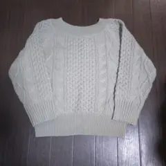 65 グローバルワーク ベージュ ケーブル セーター ニット M