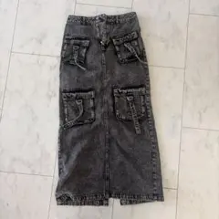デニムロングスカート 黒 Ｈ&M