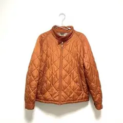 メンズ オレンジ キルティング ダウンジャケット