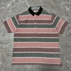 クロコダイル　ストライプ　ポロシャツ M 【4】