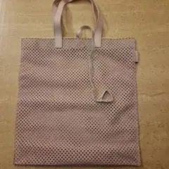 フルラの薄いピンク メッシュ トートバッグ
