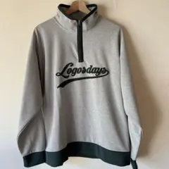 Logosdays グレー ハーフジップ トレーナー LL