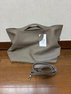 【未使用タグ付】aroco/アロコ トートバッグ グレーベージュ 本革 2way