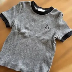 ギャップキッズ　リブリンガーT グレー、ブラックS
