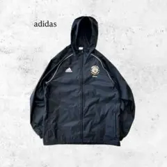 adidas 海外古着 フットボール刺繍 フーデッドジャケット ゆったり L
