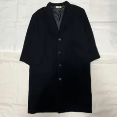 90s vintage archiveウール ロングコート 墨黒 モード y2kのサムネイル