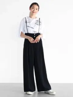 YAMADAYA Vin サスペンダーワイドパンツ ブラック