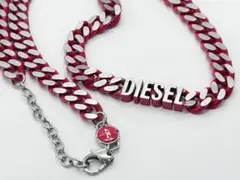 DIESEL ロゴ入り ネックレス レッドチェーン　本体のみ