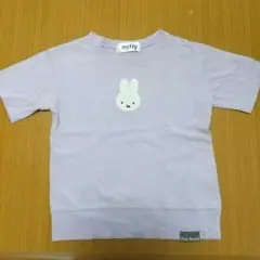 miffy 薄紫色ウサギ刺繍Tシャツ　コットン