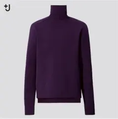 新品タグ付き UNIQLO +J メリノブレンドタートルネック77purpleM