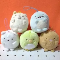 【 すみっコぐらし 】 ばんざいゴムひも付き マスコット　全５種セット