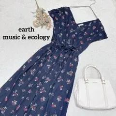 【アース】カシュクールオールインワン サロペット 花柄 楽ちん 大人可愛いのサムネイル