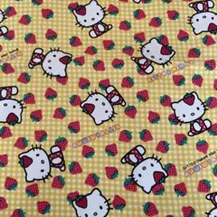 平成レトロ　フルーツ　黄色　イチゴ　ハローキティ　サンリオ　生地