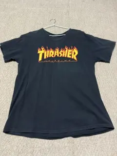 THRASHER フレイムロゴ Tシャツ ブラック