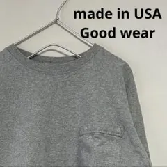 古着 USA製 90s Good wear ポケットTシャツ グレー