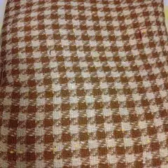 はぎれ　ウール＆キュプラ生地 　うす茶　チェック？柄