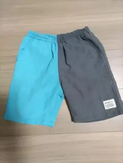 BEAMS mini ハーフパンツ 水色・グレー
