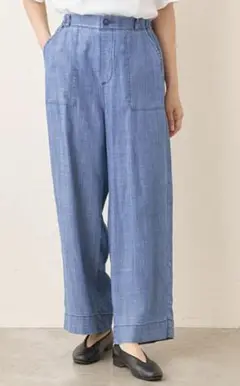 WESTWOOD OUTDOORS ワイドパンツ ライトブルー　セルロース　麻