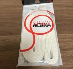 ACTIKA 靴ひも 靴紐　石目平　白 ホワイト　120㎝