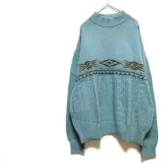 Lordy LL 青 ハイネック ニットセーター