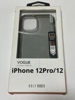 VOGUE iPhone 12 Pro/12 ハードケース　ラメ入り透明グレー