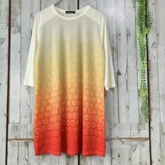 ☆ベネボレント☆韓国製☆チュニック カットソー 七分袖 柄 ストレッチ 柔らかい