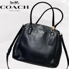 COACH コーチ 2way ショルダーバッグ ネイビー ブランド ハンドバッグ