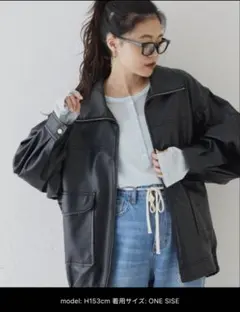 【タグ付新品】CIAOPANIC TYPYフェイクレザー2WAYスタンドブルゾン