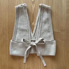 GU 2WAYメランジニットビスチェ リボン付き Sサイズ